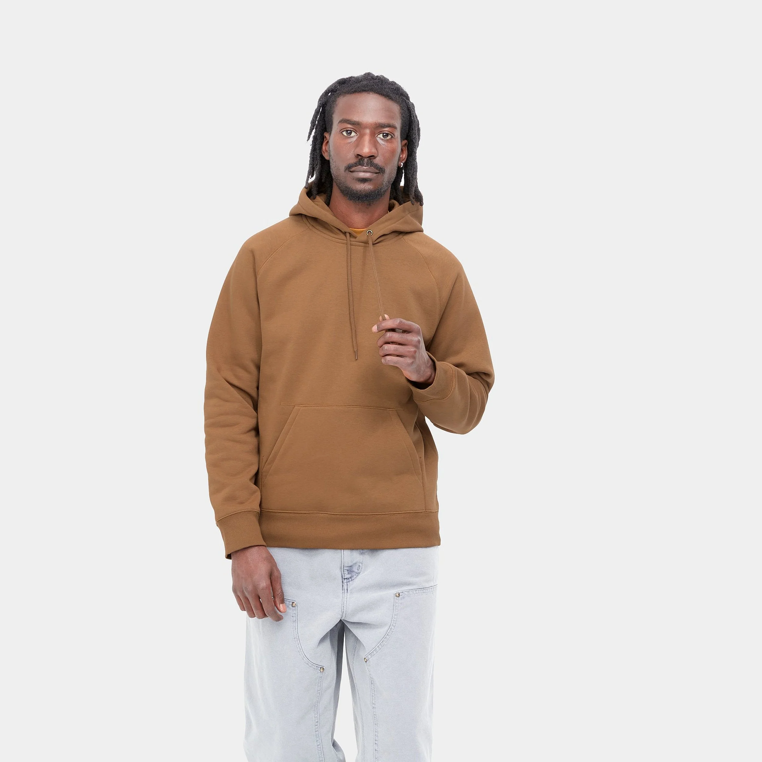 Carhartt Wip Hooded Chase Sweat Hamilton Brown Gold Slide Skateshop Tournai